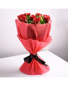 10 Ruby Red Roses Delight